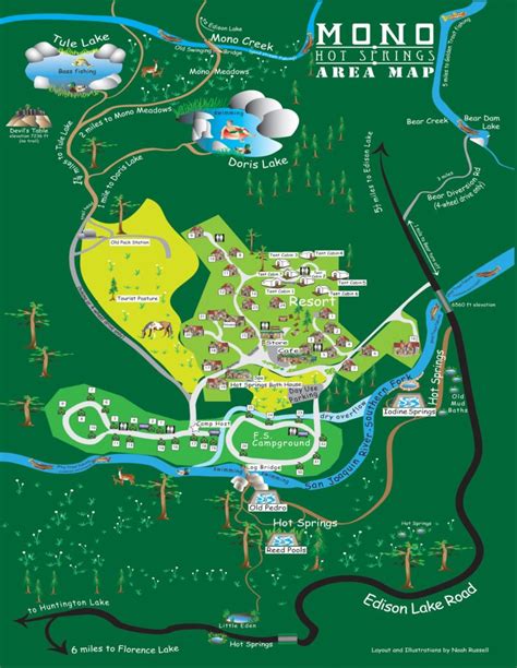 Facility Map | Tent Cabin Resort Campgrounds | Mono Hot Springs ...