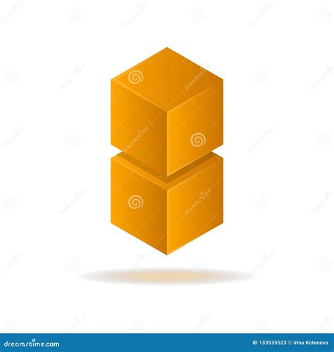 Orange Cube Abstract Isolated Element for Logo Stock Illustration - Illustration of business ...