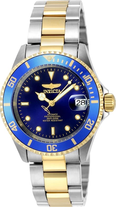 Invicta Pro Diver Men 40mm Stainless Steel Gold + Stainless Steel Blue ...