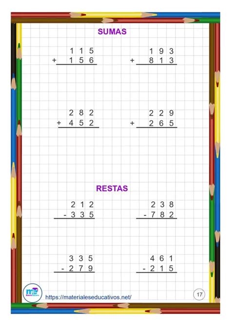 Sumas Verticales Para Primer Grado