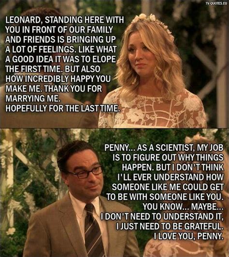 Penny and Leonard's wedding vows Big Bang Theory Memes, Big Bang Theory ...