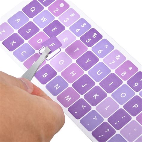 Buy 2PCS English Keyboard Stickers with Tweezer, Universal Keyboard Sticker Purple Background ...