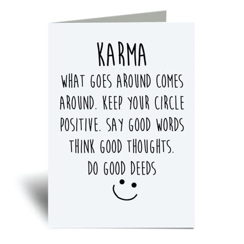 Karma Card What Goes Around Comes Around Keep Your Circle | Etsy