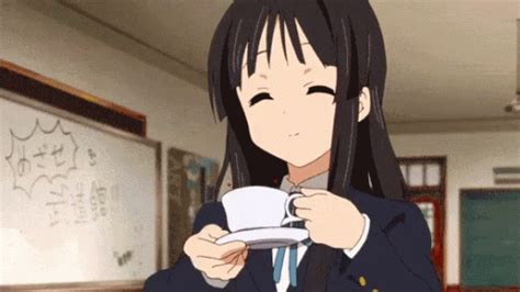 Anime Girl Drinking Tea