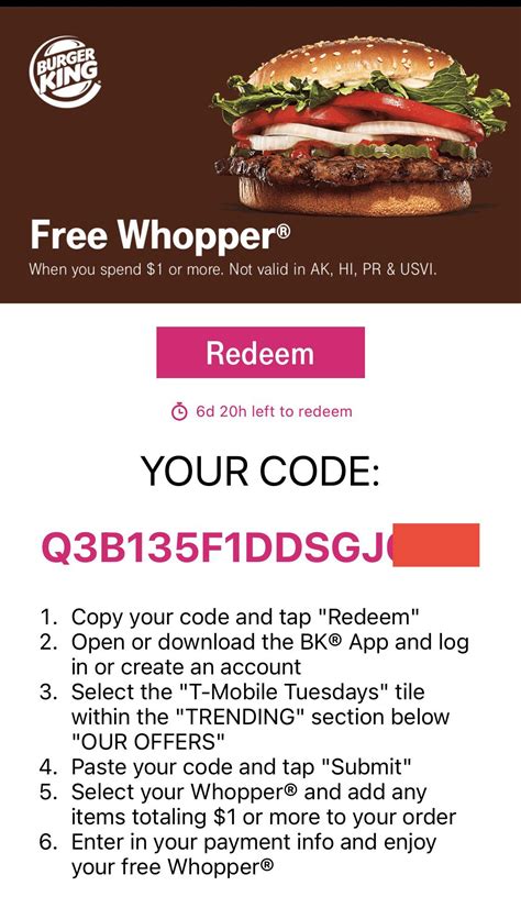 Free Whopper Code 2024 - Lucie Robenia