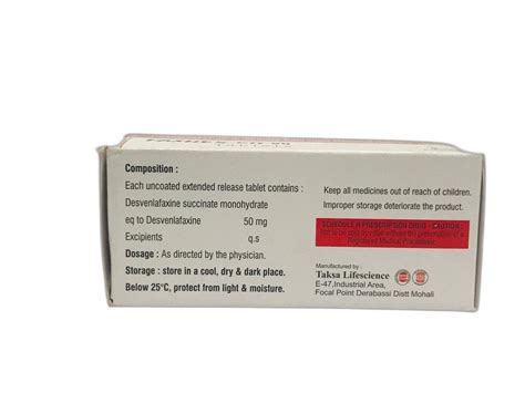 Desvenlafaxine Succinate Extended Release Tablets at Rs 115/box ...