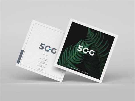 Square Business Cards PSD Mockup | MockupsQ