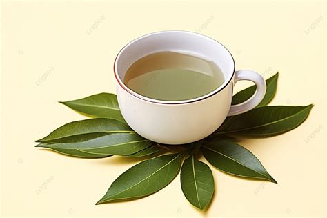 A Cup Of Tea With Leaves Around It Background, Green Tea, Lucky, Tea ...