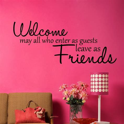 Welcome Friends Quote Wall Sticker - World of Wall Stickers