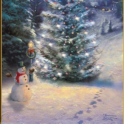 Thomas Kinkade O Christmas Tree Wall Hanging Framed Canvas Print That ...