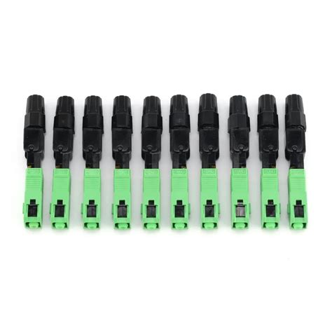 10Pcs SC/APC Fiber Optic Connector FTTH Embedded Single Mode Assembly ...