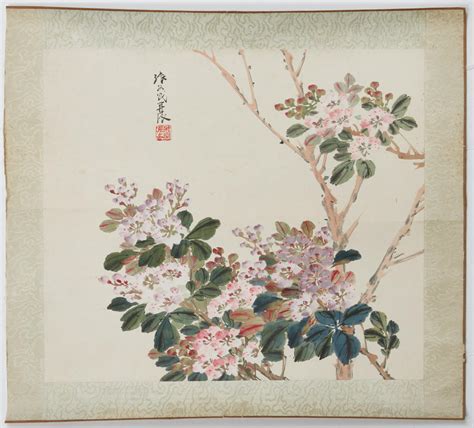 Lot - A Chinese watercolor painting of flowers