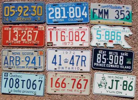 Set CANADA License Plates - 12 Provinces & Territories