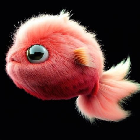 Premium Photo | A pink fish with a black background and a black background.