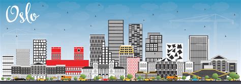 Oslo Norway Skyline with Gray Buildings and Blue Sky. 15332703 Vector Art at Vecteezy