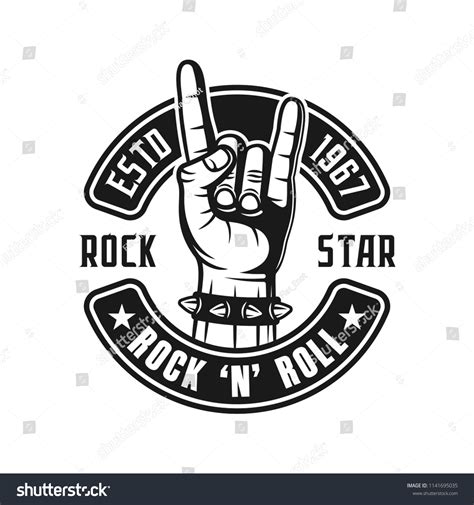 Rock Music Emblem Label Badge Logo Stock Vector (Royalty Free) 1141695035