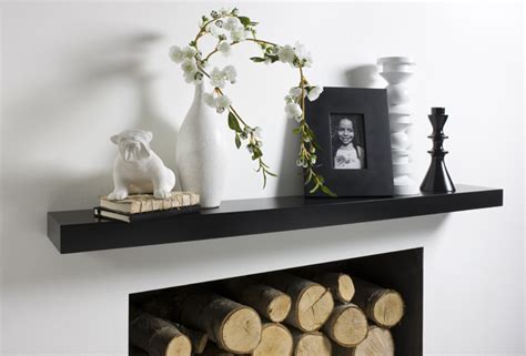 Black floating shelves. Made to measure for alcoves and walls.