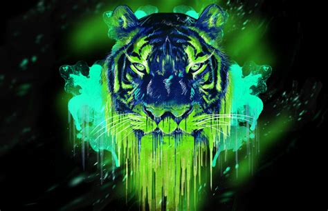 Cool Neon Tiger Background