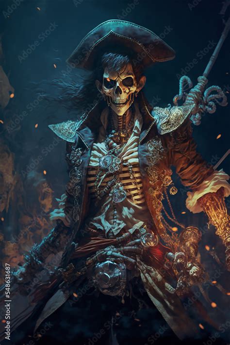 Pirate Skeleton Warrior, Fantasy Skel, Concept Art, Character Art, Skeleton Background, Digital ...