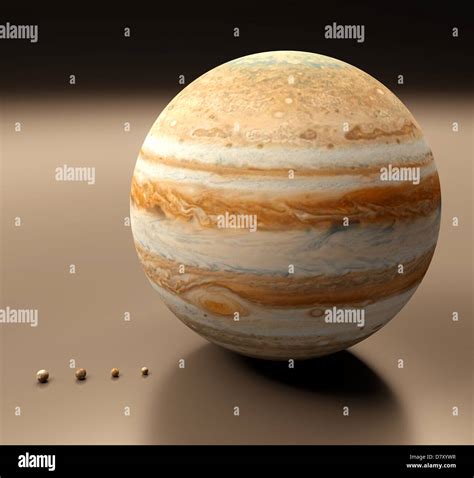 A rendered size comparison of the planet Jupiter and its four largest ...