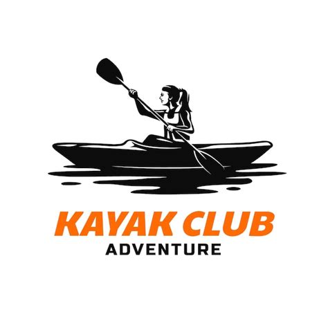 Free Vector | Hand drawn kayak logo design