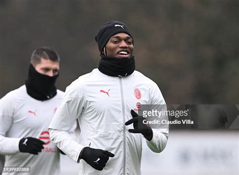 Rafael Leao of AC Milan reacts during a AC Milan training session at... News Photo - Getty Images