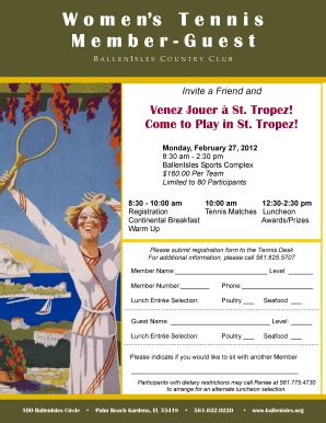 Fillable Online members ballenisles 2012Feb Women's Tennis Member Guest Flyer Form 2 - members ...