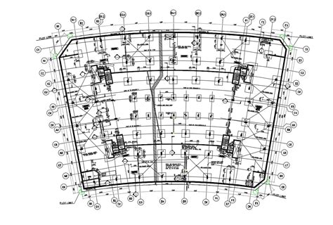 Free Download Column Foundation Plan With Center line DWG File - Cadbull