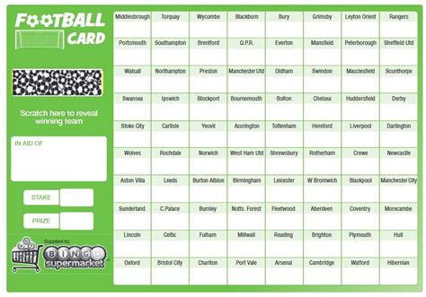 Football Fundraising Scratch Cards (80 Team) 10 Pack A5 Size - Bingo ...