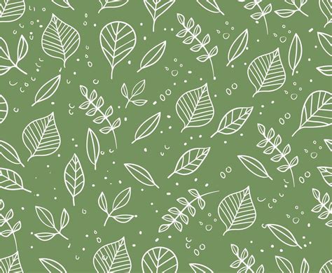 Hand Drawn Leaf Pattern Seamless Vector Art & Graphics | freevector.com