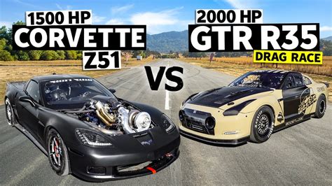 3,500hp Drag Race… R35 GT-R vs C6 Corvette, 7 Second Showdown! - YouTube