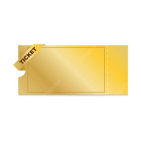 Golden Ticket Blank Template Coupon Card Voucher Vector Illustration ...