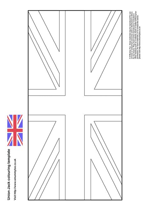 Union Jack colouring in template - A Mummy Too