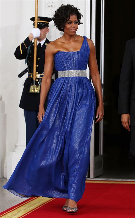 Michelle Obama's State Dinner Style Rewind: All the Colors, Cuts and Couture of the Last Eight ...