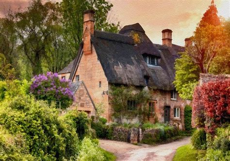 Old English Cottage At Summerfieldhurst. L B Digital Art by Gert J Rheeders | Pixels