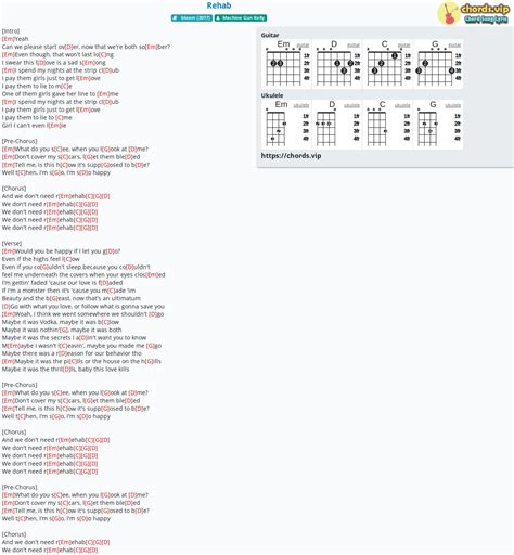 Chord: Rehab - tab, song lyric, sheet, guitar, ukulele | chords.vip