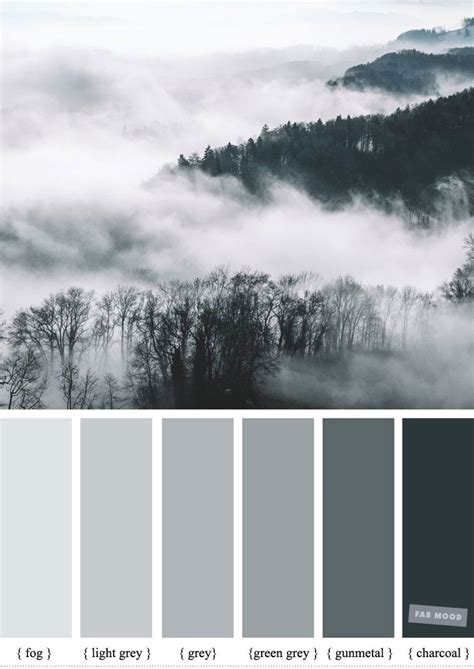 Smokey grey color palette | Shades of gray color, Grey color palette ...