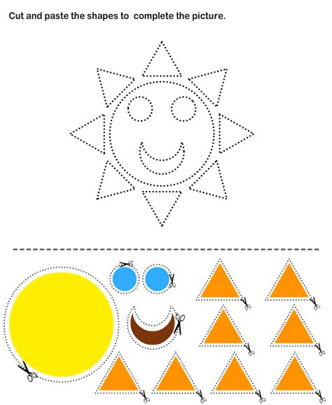 Cut and Paste Worksheets | Shapes activities, Shapes worksheets, Preschool worksheets