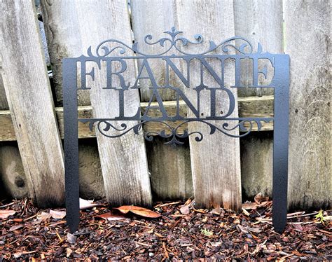 Custom Metal Staked Garden Sign Custom Metal Name Sign - Etsy