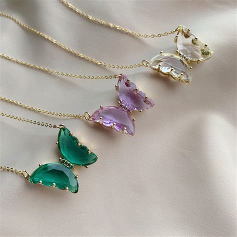 Crystal Butterfly Necklaces - Cupids Jewels