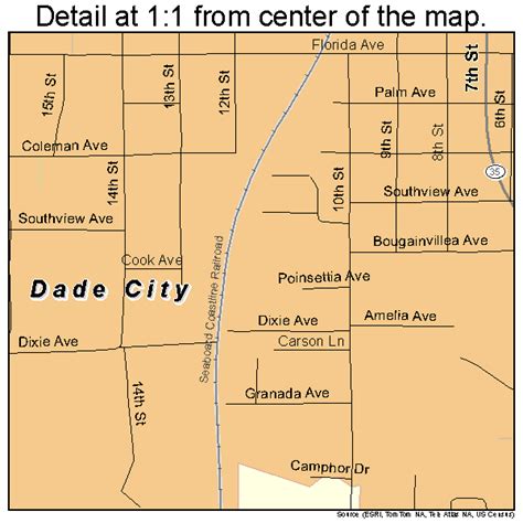 Dade City Florida Street Map 1216125