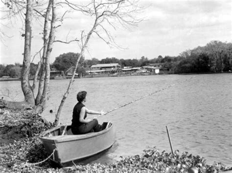 Florida Memory • A lady in the boat fishing on the Saint Johns River - Astor, Florida.