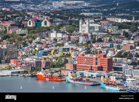 St. Johns Harbour and downtown area, St. John's, Newfoundland, Canada ...