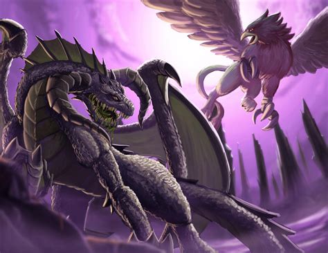 Dragon vs Griffin/Griffon by artsbyjake on DeviantArt