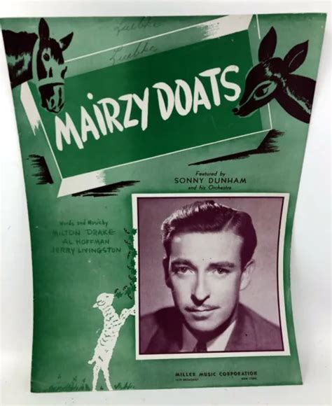 VINTAGE 1943 WWII Mairzy Doats Sheet Music Sonny Dunham Drake Hoffman Livingston $5.10 - PicClick