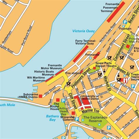 Fremantle (Perth, Western Australia) cruise port map (printable ...