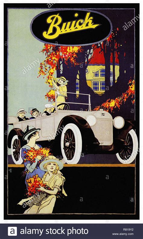 Buick 1920s - Vintage car's advertising poster Stock Photo Poster ...