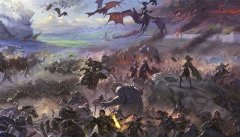 MTG Lord of the Rings has an 18-card collage of Minas Tirith fight