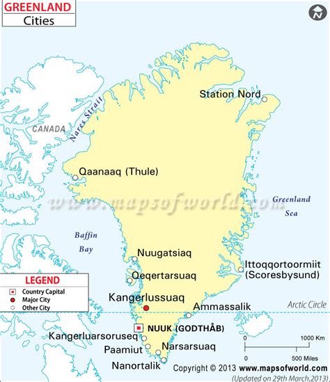 Greenland Cities Map