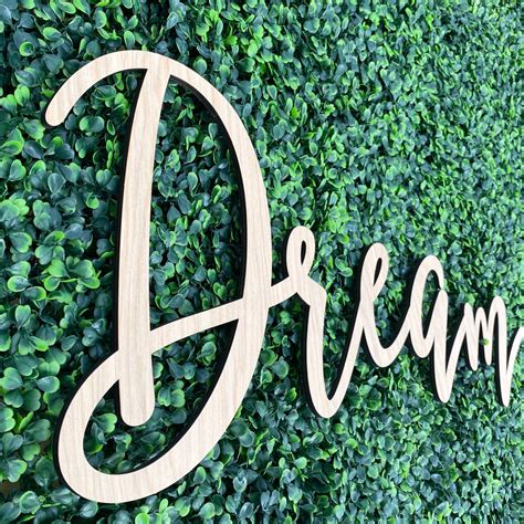 Dream Script Wood Sign Cursive Word Sign Cursive Word Wall | Etsy